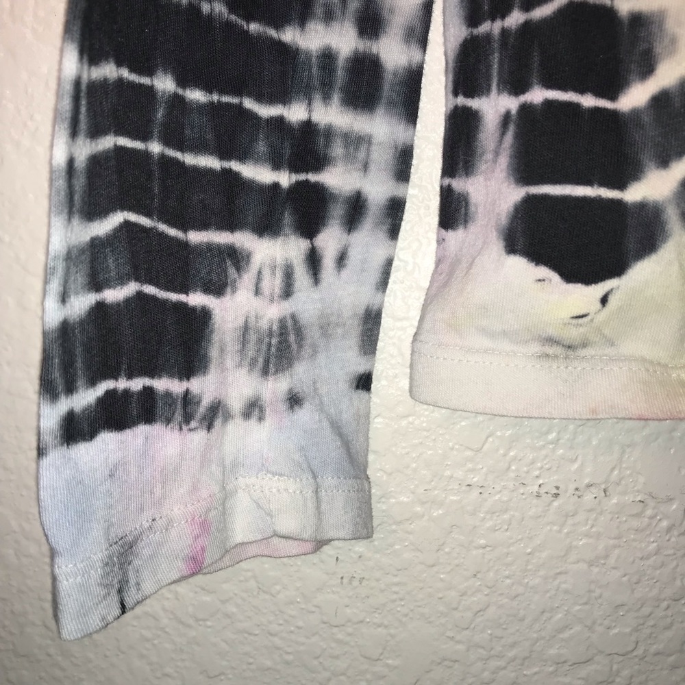 REFORMATION JEANS Long Sleeve Tee Tie-Dye Black White Pink Yellow size Medium - Picture 4 of 14